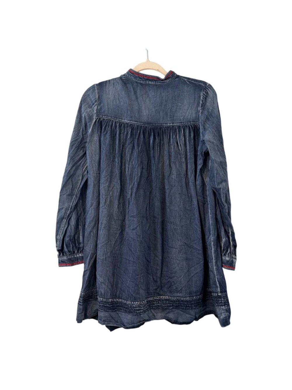 Keer Qibown Embroidered Denim Tunic Jacket Floral Pockets & Button Front Size S - Picture 9 of 12